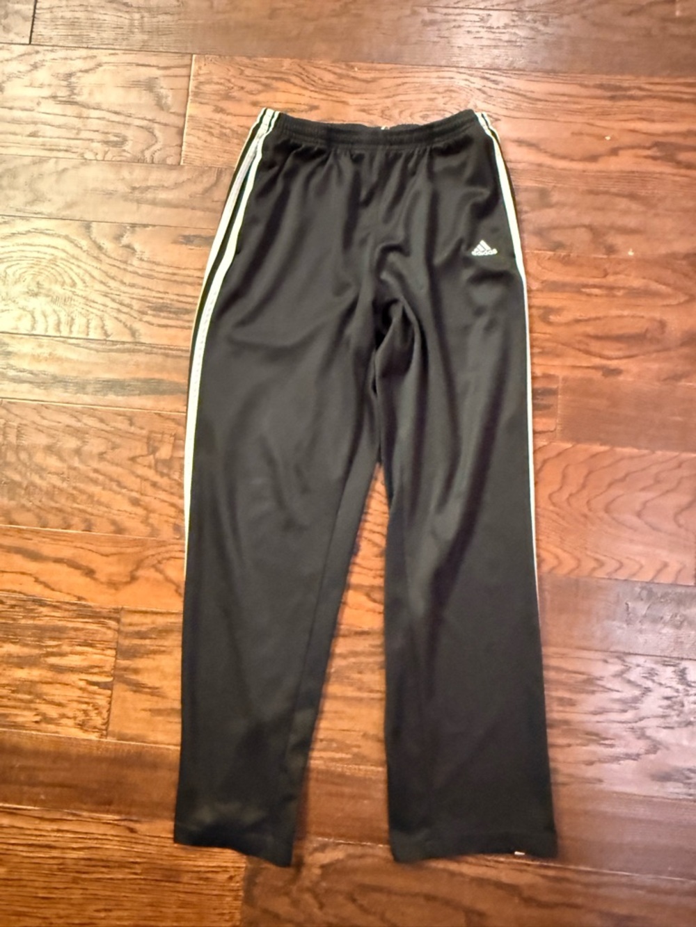 adidas Black Track Pants with White Side Stripes and Logo adult Medium 2007